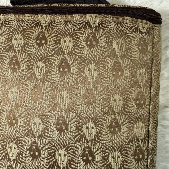 Vintage Anne Klein Bronze Lion Padded Laptop Sleeve Zip Top Handled Case - Picture 2 of 11